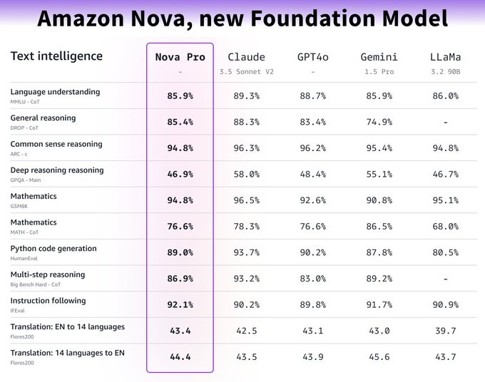 亚马逊推出 Amazon Nova 基础模型，Pro 模型已经优于 GPT-4o / Claude 和 Gemini Pro插图