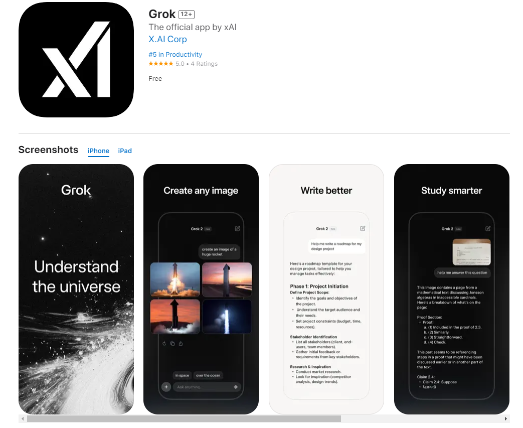 Grok APP开放下载，iOS版本已上架App Store插图