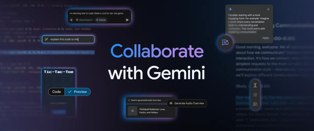 Google推出Gemini新功能，Canvas 和 Audio Overview插图